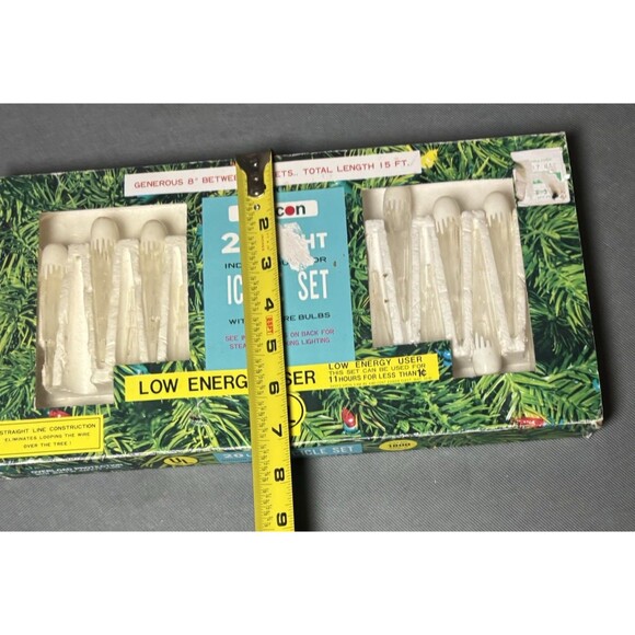 Lot Vintage Icicle Light Covers White Clear Plastic Snap On String Lights New - Picture 11 of 13